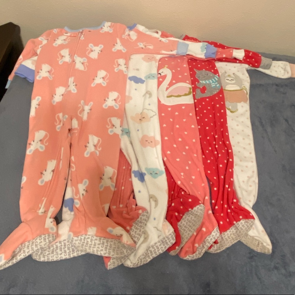 Lot of Carter’s fleece footed sleepers